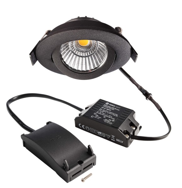 Deko-Light Deckeneinbauleuchte, Dione, 8,5 W, DIM, 4000 K, Schwarz, Aluminium, Schwarz, 36°, 8W