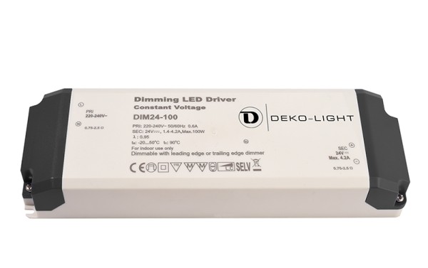Deko-Light Netzgerät, Dimmable CV Power Supply 24V 34-100W, Kunststoff, Weiß, 100W, 24V, 4200mA