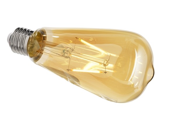 Deko-Light Leuchtmittel, Filament E27 ST64 2200K, Glas, Amber, Warmweiß, 300°, 4W, 230V, 11mA, 145mm