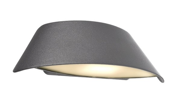 Deko-Light Wandaufbauleuchte, Tyl, Aluminium Druckguss, dunkelgrau, Warmweiß, 110°, 9W, 230V