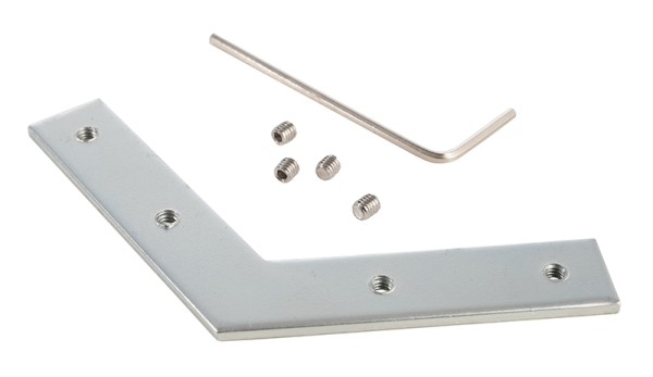 Reprofil Profil Zubehör, Nutenstein / Eckverbinder 120°, Metall, Silber naturbelassen, 12mm