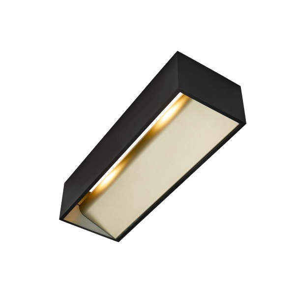 LOGS IN L Indoor LED Wandaufbauleuchte schwarz/messing 3000K TRIAC dimmbar