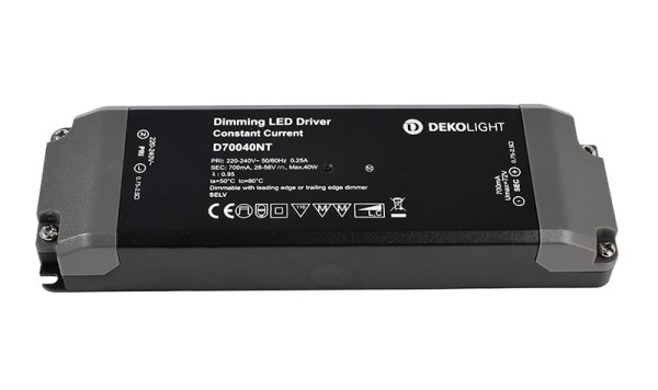 Deko-Light Netzgerät, BASIC, D70040NT, Kunststoff, Schwarz, 40W, 28-56V, 700mA, 166x52mm