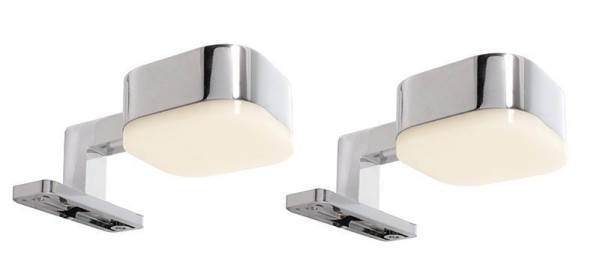 Deko-Light Möbelaufbauleuchte, Cursa 2er Set, Aluminium, Silber Chrom, Warmweiß, 180°, 8W, 230V