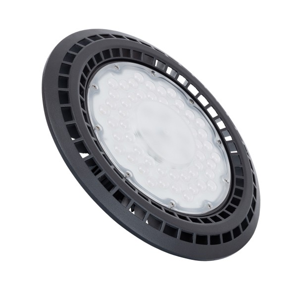 LED Hallenpendelleuchte slim-UFO, Aluminium, Schwarz, Neutralweiß, 90°, 100W, 230V