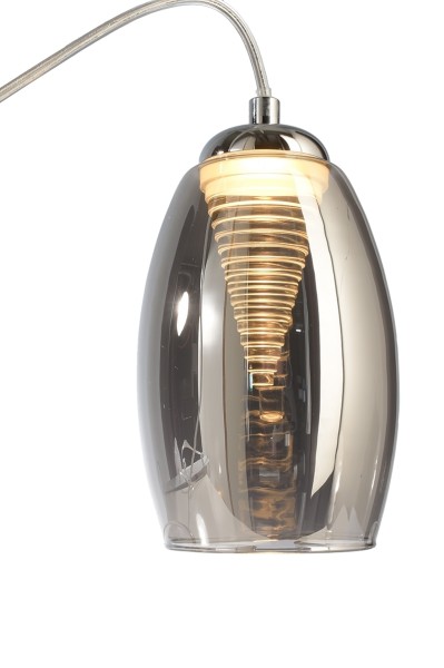 Deko-Light Pendelleuchte, Electra, Glas, silberfarben Chrom, Warmweiß, 100°, 12W, 230V