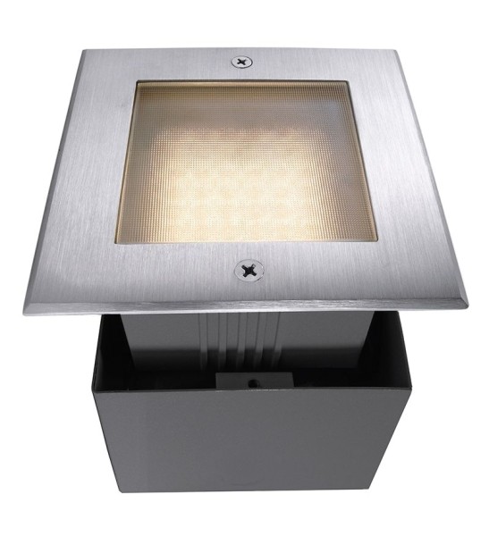 Deko-Light Bodeneinbauleuchte, Square II WW, Edelstahl, silberfarben, Warmweiß, 120°, 2W, 230V