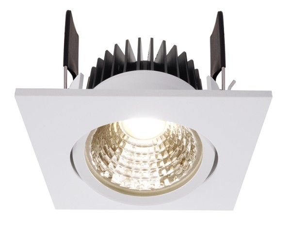 Deko-Light Deckeneinbauleuchte, COB-68-350mA-2700K-eckig, Aluminium, weiß, Warmweiß, 45°, 6W, 16-17V