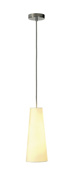 SOPRANA CONE, Pendelleuchte, A60, Schirm weiß, max. 40W, inkl. Rosette chrom