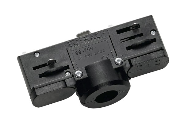 PENDELLEUCHTENADAPTER, für Hochvolt-Stromschiene 3Phasen, schwarz, inkl. Montagezubehör