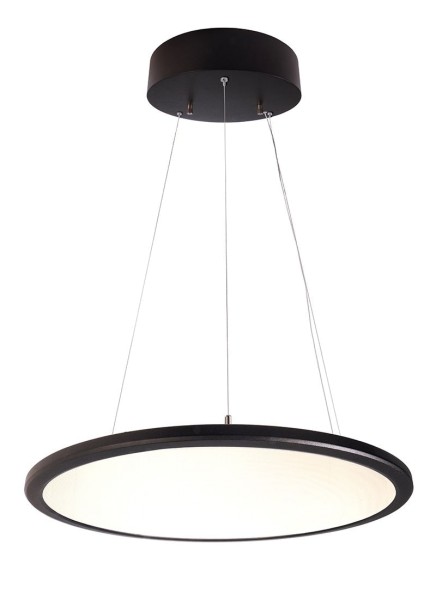 Deko-Light Pendelleuchte, LED Panel transparent rund, Aluminium, schwarz, Warmweiß, 150°, 50W, 230V