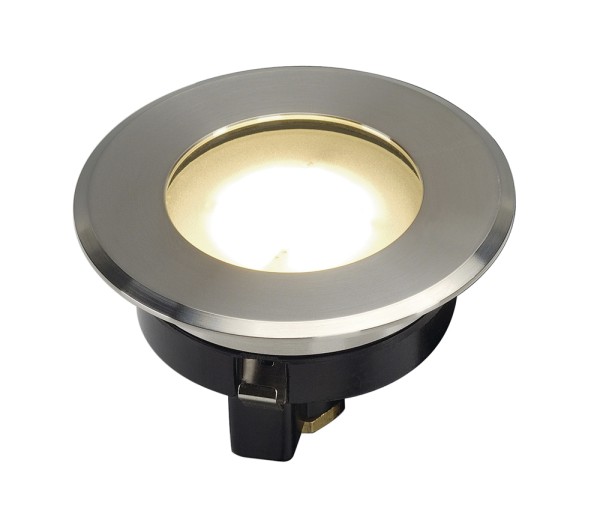 DASAR FLAT 80, Outdoor Bodeneinbauleuchte, LED, 3000K, IP67, rund, edelstahl gebürstet, 4,3W