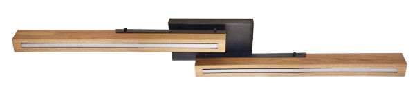 Deko-Light Deckenaufbauleuchte, Madera, 22 W, DIM, 3000 K, Eiche natur, Holz,FE, Braun,Schwarz, 22W