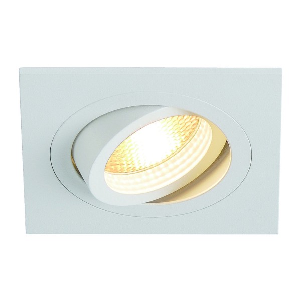 NEW TRIA I GU10 Downlight, eckig, mattweiss, max. 50W, inkl. Clipfedern