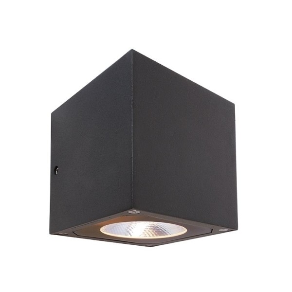 Deko-Light Wandaufbauleuchte, Cubodo II Double DG, Aluminium Druckguss, dunkelgrau, Warmweiß, 14W