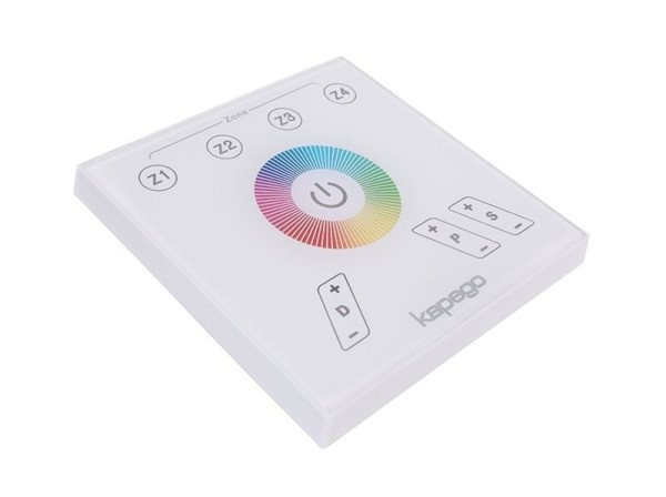 Deko-Light Controller, Touchpanel RF Color, Kunststoff, Weiß, Blau, 2W, 230V, 87x87mm