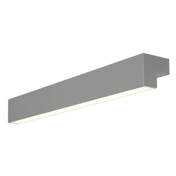 L-LINE 60 LED, Wand- und Deckenleuchte, IP44, 3000K, 700lm, mausgrau