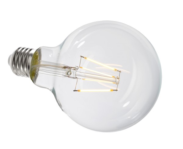 Deko-Light Leuchtmittel, Filament E27 G95 2700K, Glas, Warmweiß, 300°, 4W, 230V, 11mA, 140mm