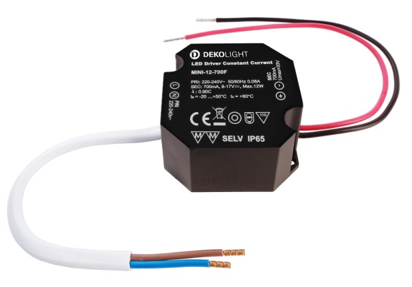 Deko-Light Netzgerät, OCTO, DIM, CC, RSM-12-700T/12W, Kunststoff, Schwarz, 12W, 10-17V, 700mA