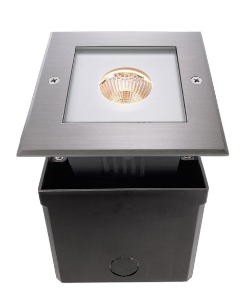 Deko-Light Bodeneinbauleuchte, Square COB I WW, Edelstahl, silberfarben, Warmweiß, 25°, 6W, 230V