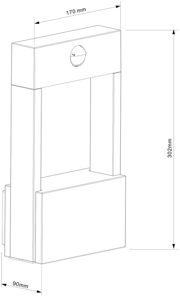 Deko-Light Wandaufbauleuchte, Chertan, Aluminium Druckguss, dunkelgrau, Warmweiß, 120°, 13W, 230V