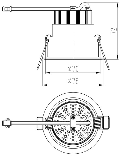 Deko-Light Deckeneinbauleuchte, Orionis, Aluminium Druckguss, weiß matt, Warmweiß, 30°, 6W, 17-19V