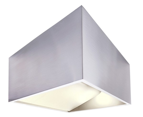 Deko-Light Wandaufbauleuchte, Dado, Aluminium Druckguss, silberfarben poliert, Warmweiß, 140 °, 5W