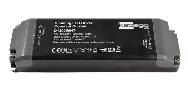 Deko-Light Netzgerät, BASIC, D130050NT, Kunststoff, Weiß, 50W, 20-39V, 1300mA, 166x54mm