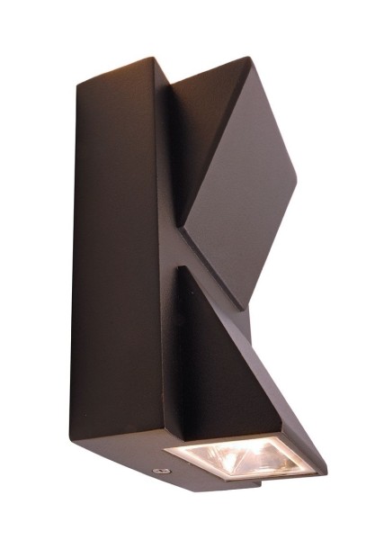 Deko-Light Wandaufbauleuchte, Agudo II Double, Aluminium Druckguss, anthrazit, Warmweiß, 90°/90°, 3W