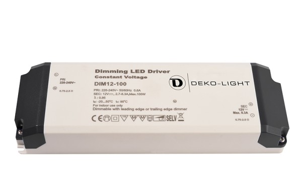 Deko-Light Netzgerät, Dimmable CV Power Supply 12V 34-100W, Kunststoff, Weiß, 100W, 12V, 8300mA