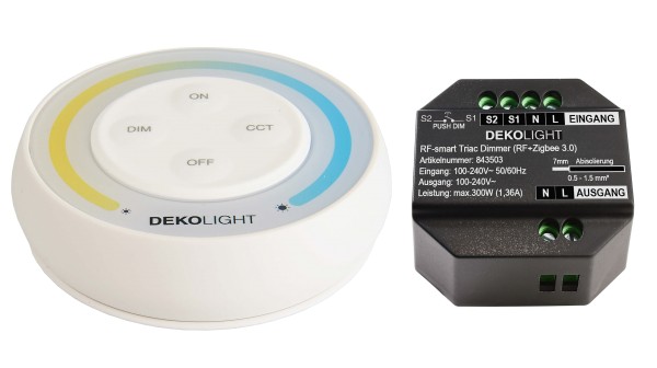 Deko-Light Steuerung RF, RF-smart, Starter-Set Triac, 230V, 300W inkl. Single Fernb., IP20, 230V, 1A