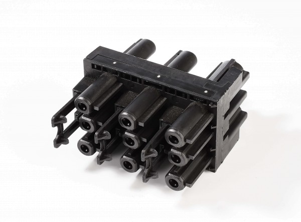 Zubehör, Wieland GST18i3 Verteilerblock, 1 Eingang, 5 Ausgänge, Kunststoff, Schwarz, 230V