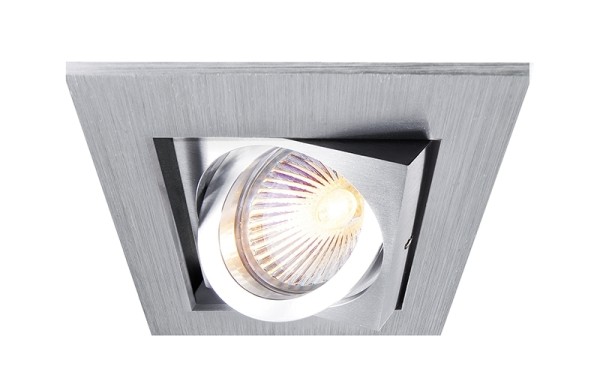 Deko-Light Deckeneinbauring, Kardan I, Aluminium, silberfarben gebürstet, 50W, 12V, 98x98mm