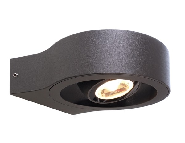 Deko-Light Wandaufbauleuchte, Swive, Aluminium Druckguss, anthrazit, Warmweiß, 17°, 8W, 230V