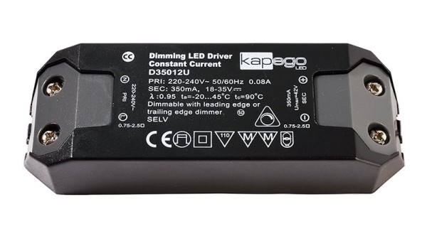 Deko-Light Netzgerät, BASIC, D350012U, Kunststoff, Schwarz, 12W, 18-35V, 350mA, 115x39mm