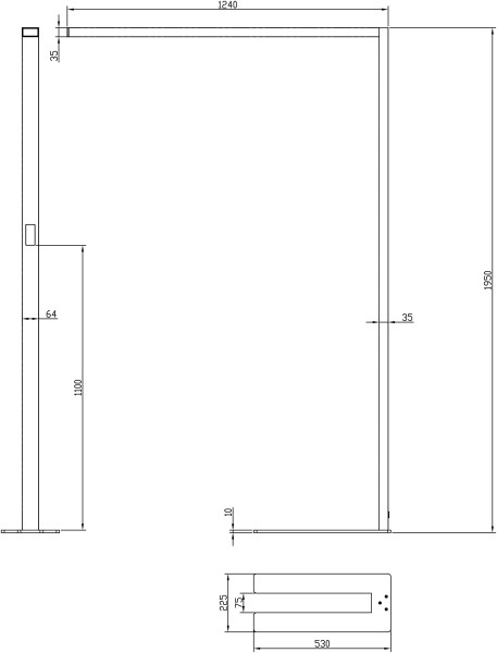 Deko-Light Stehleuchte, Office Three Standard, Motion, 80 W, DIM, 4000 K, schwarz, Aluminium, 80W