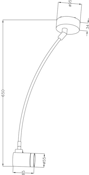 Deko-Light Displayleuchte, Louise I, Aluminium Druckguss, dunkelgrau, Warmweiß, 53°, 7W, 230V, 650mm
