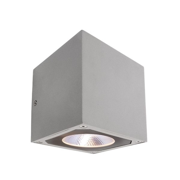 Deko-Light Wandaufbauleuchte, Cubodo II Double SG, Aluminium Druckguss, silberfarben, Warmweiß, 14W