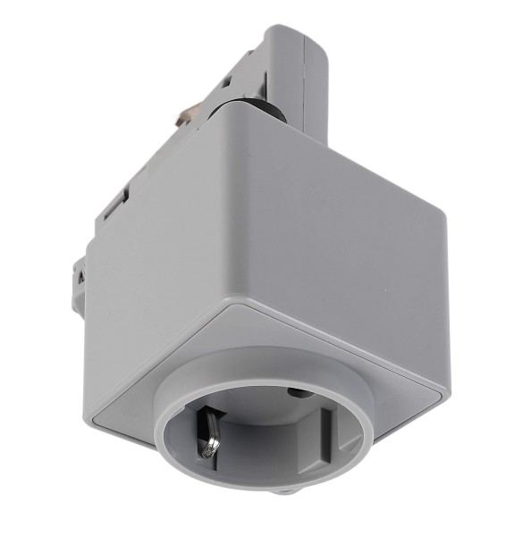 Deko-Light 3-Phasen Schienensystem, D Line Steckdosenadapter, Kunststoff, Fenstergrau RAL 7040, 230V