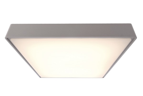 Deko-Light Deckenaufbauleuchte, Quadrata III, Kunststoff, grau, Warmweiß, 115°, 20W, 230V, 400x400mm