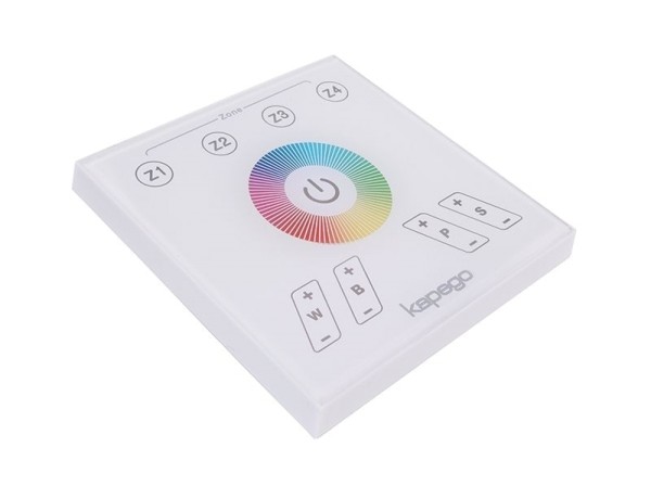 Deko-Light Controller, Touchpanel RF Color + White, Kunststoff, Weiß, Blau, 2W, 230V, 87x87mm