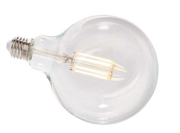 Deko-Light Leuchtmittel, Filament E27 G125 2700K, Glas, Warmweiß, 300°, 8W, 230V, 44mA, 173mm