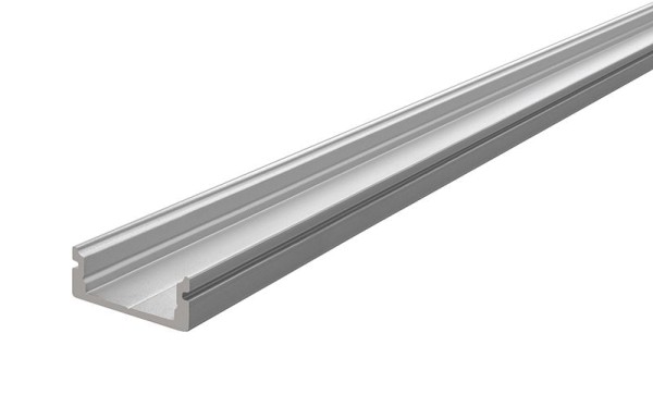 Reprofil Profil, U-Profil flach AU-01-12, Aluminium, Silber-matt eloxiert, 2000mm