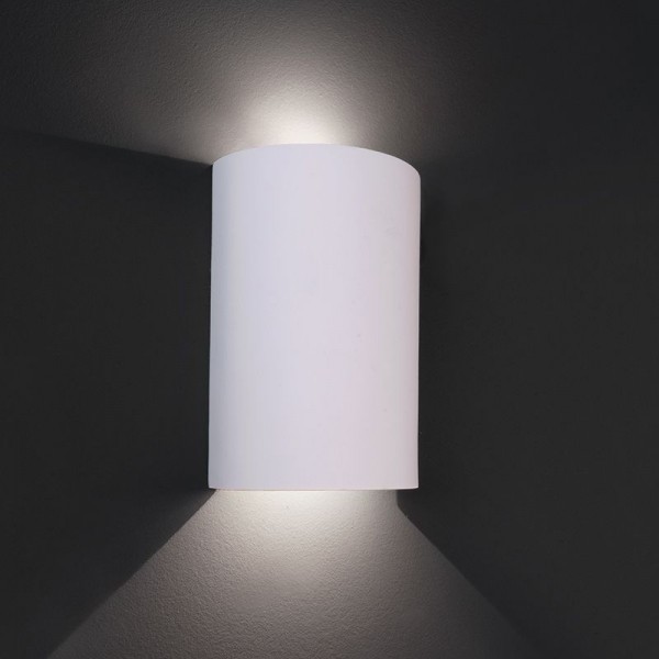 Deko-Light Wandaufbauleuchte, Mirada, Gips, weiß überstreichbar, Warmweiß, 6W, 230V, 100x50mm