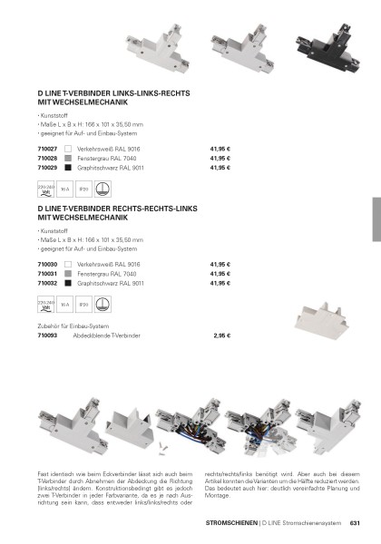 Deko-Light Schienensystem 3-Phasen 230V, D Line Endkappe, Kunststoff, Graphitschwarz RAL 9011