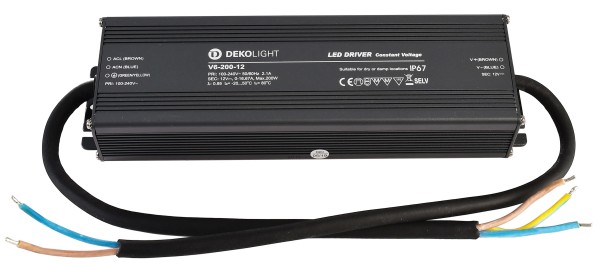 Deko-Light Netzgerät, IP, CV, V6-200-12, Aluminium, Grau, 200W, 12V, 249x72mm