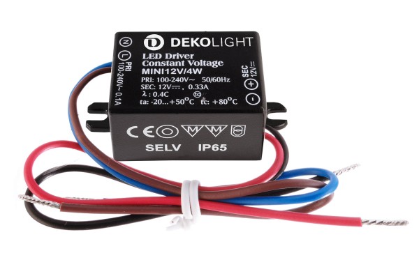 Deko-Light Netzgerät, MINI, CV, 12V/4W, Polycarbonat, Schwarz, 4W, 12V, 53x27mm