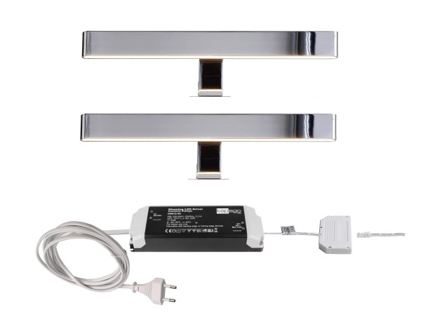 Deko-Light Möbelaufbauleuchte, Spiegel Line I 2er Bundle, Aluminium, Silber Chrom, Warmweiß, 120°