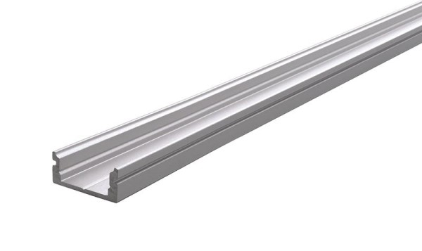 Reprofil Profil, U-Profil flach AU-01-10, Aluminium, Silber-matt eloxiert, 2000mm