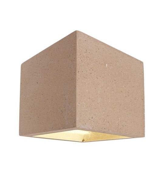 Deko-Light Wandaufbauleuchte, Cube, Beton, beige, 25W, 230V, 115x115mm